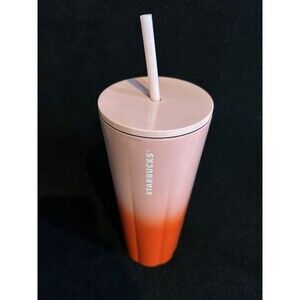 Starbucks 24oz Stainless Steel Ombre Pink To Red Tumbler Never Used SEE PICS